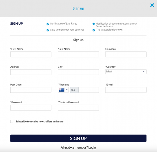 Sharp customer login screenshot 3